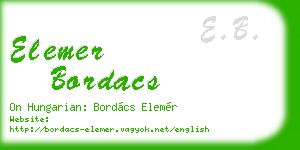 elemer bordacs business card